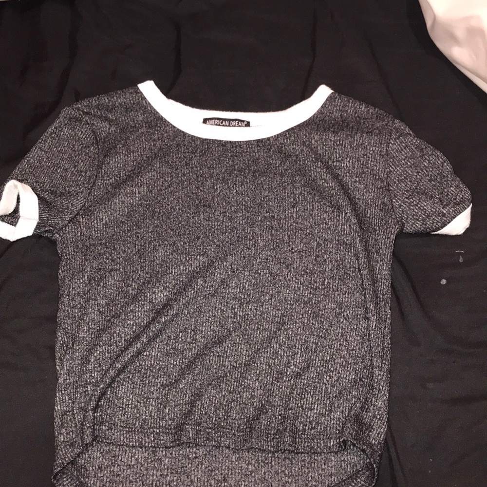 Grey and black crop top